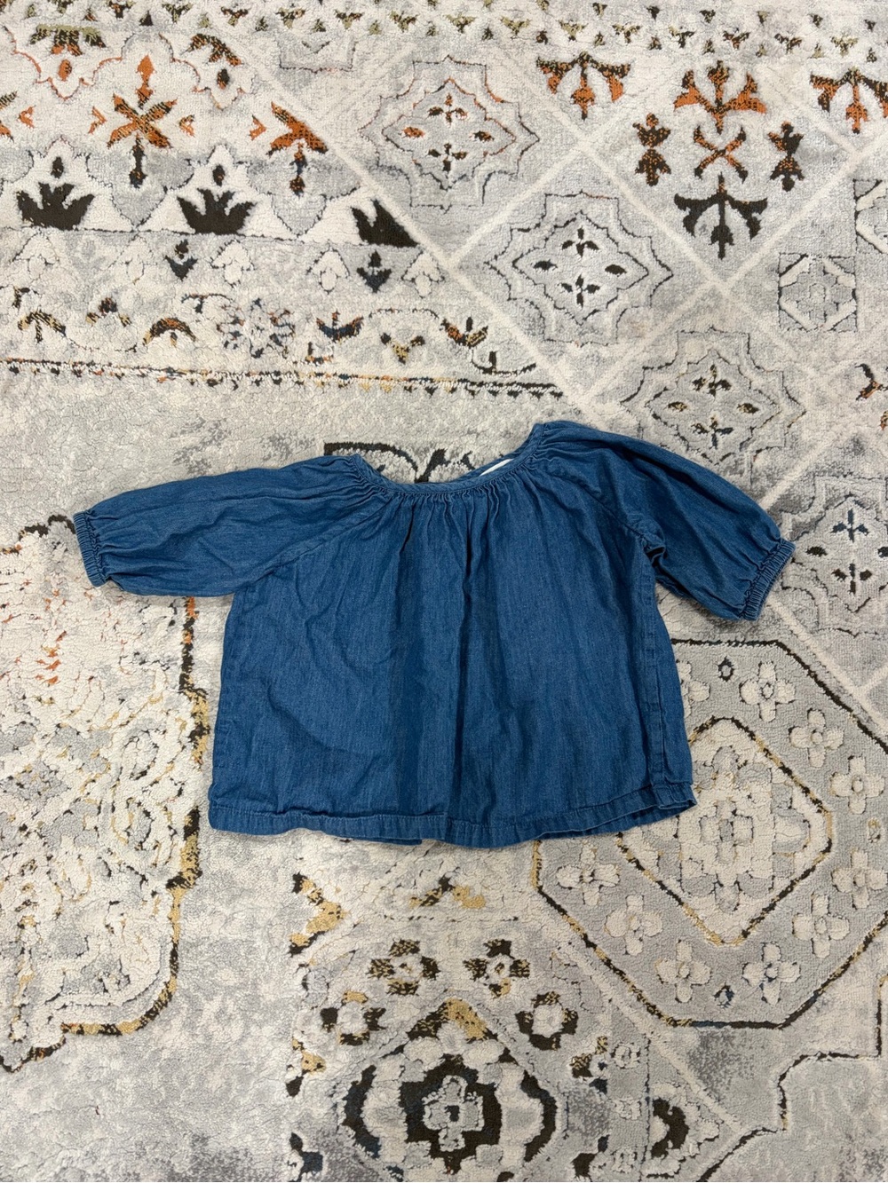 Petits Vilains blue chambray top, 12-18 months